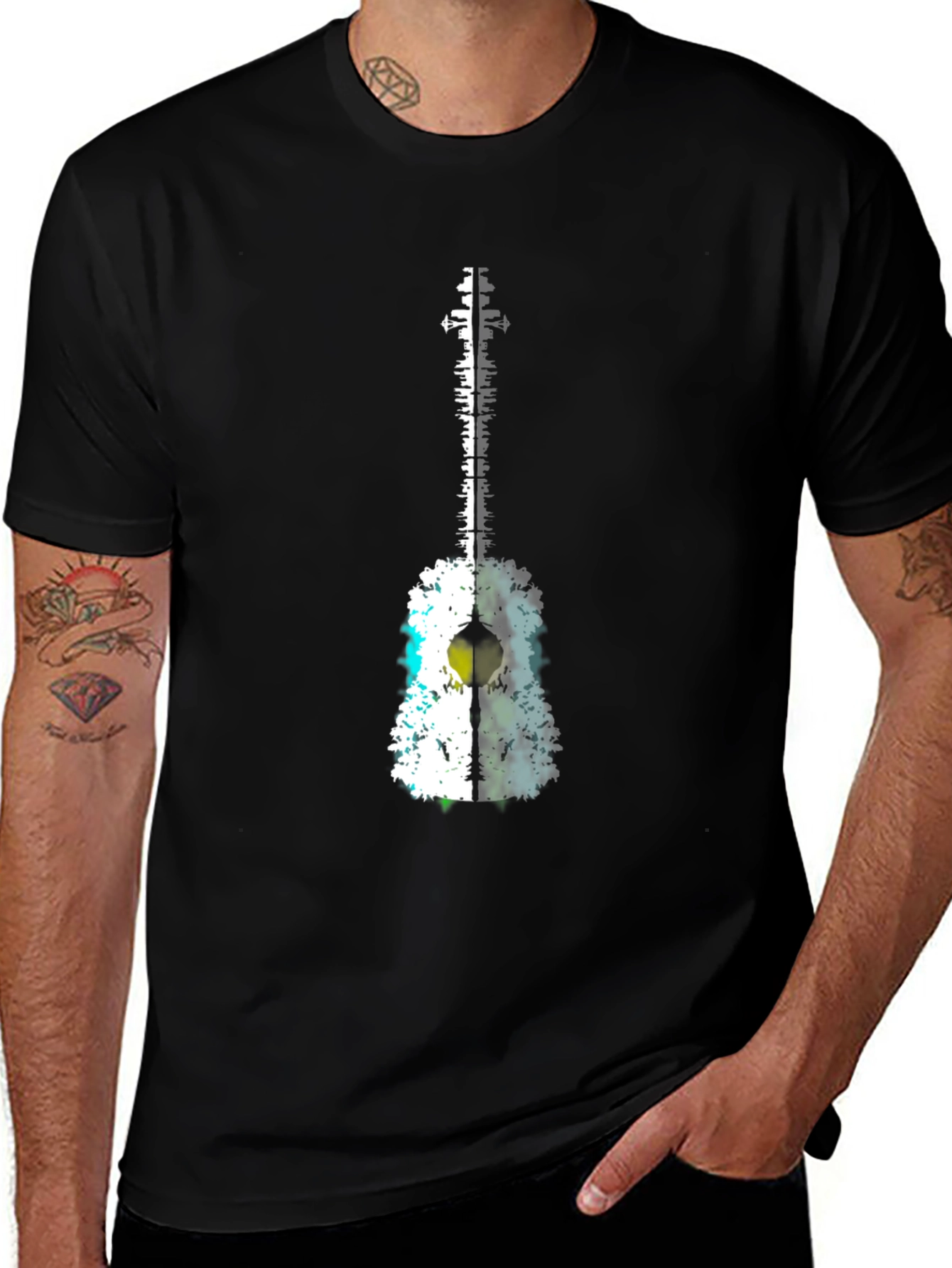 Guitar Cityscape Graphic Tee