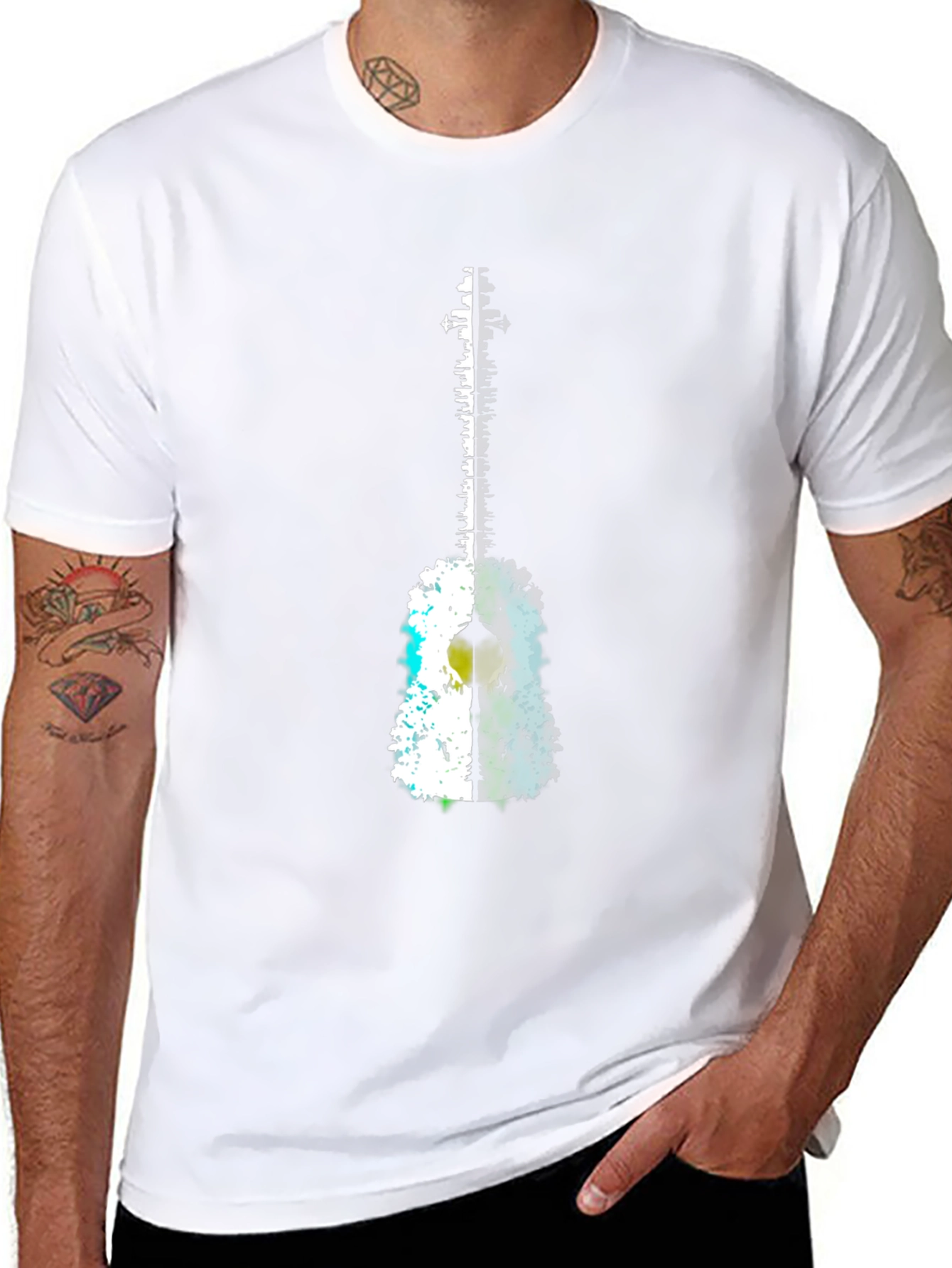 Guitar Cityscape Graphic Tee