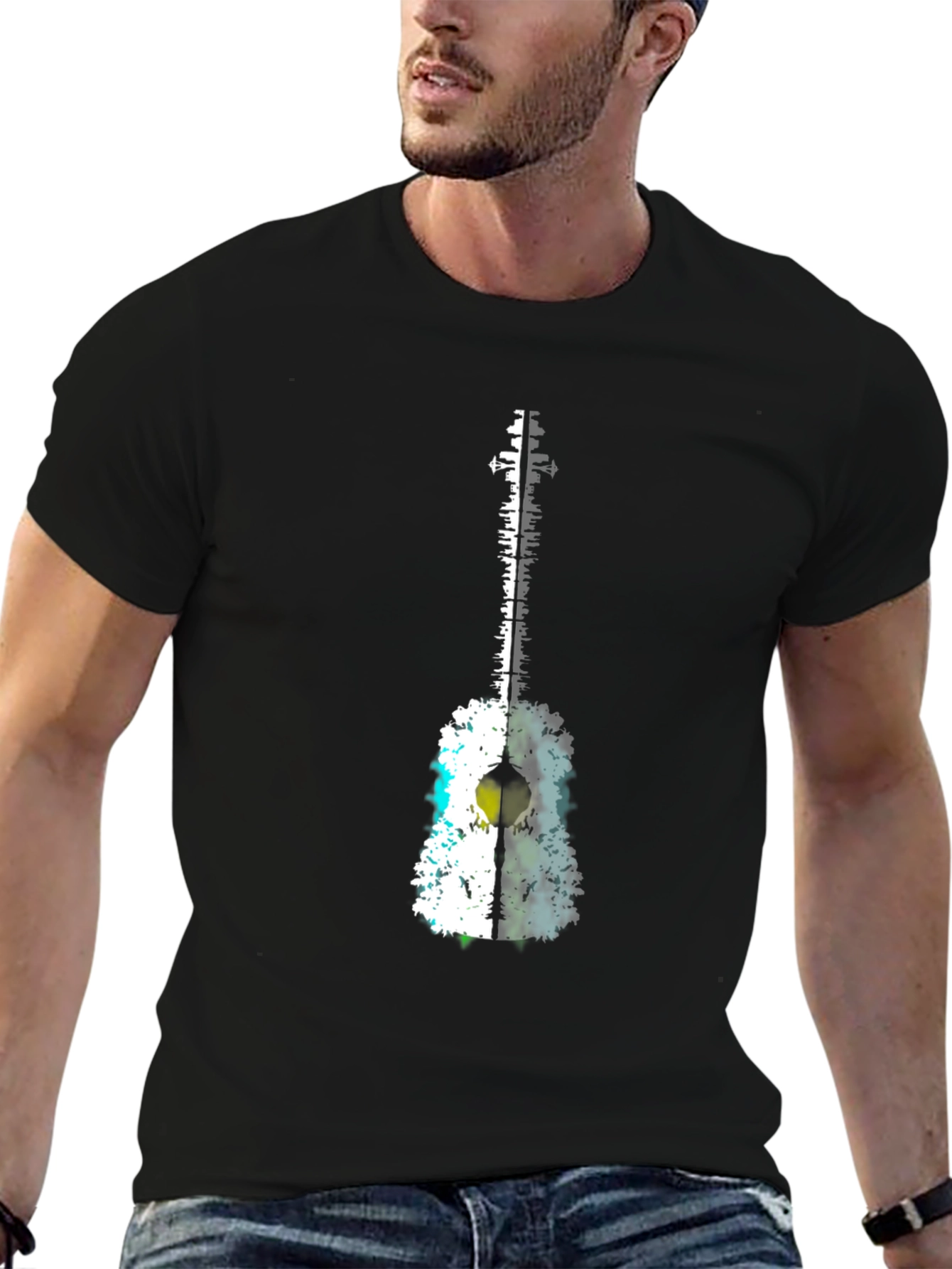 Guitar Cityscape Graphic Tee