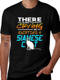 Siamese Cat Lover T-Shirt: No Crying in Adopting