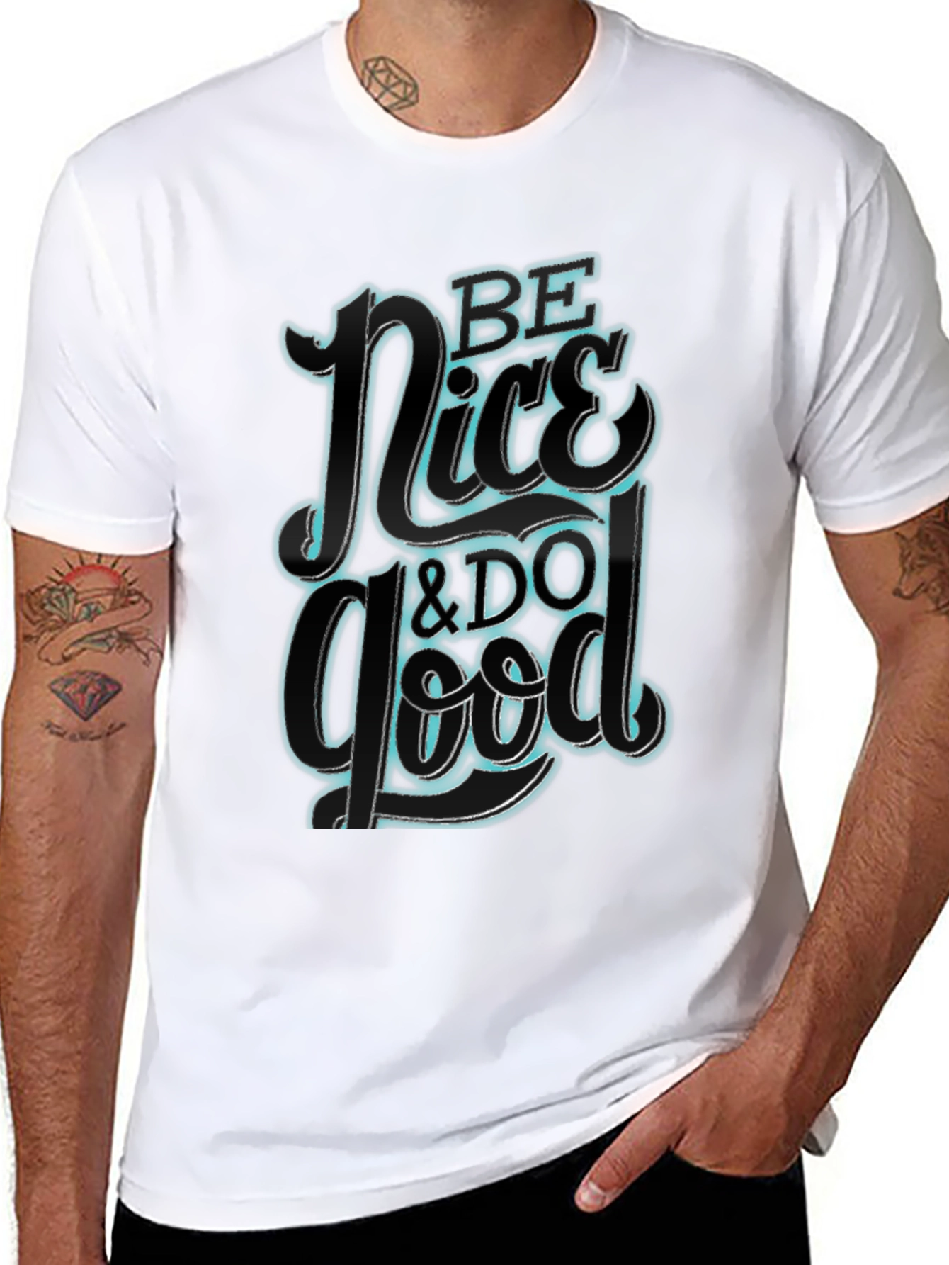 Be Nice & Do Good Graphic Tee - Black Casual Shirt