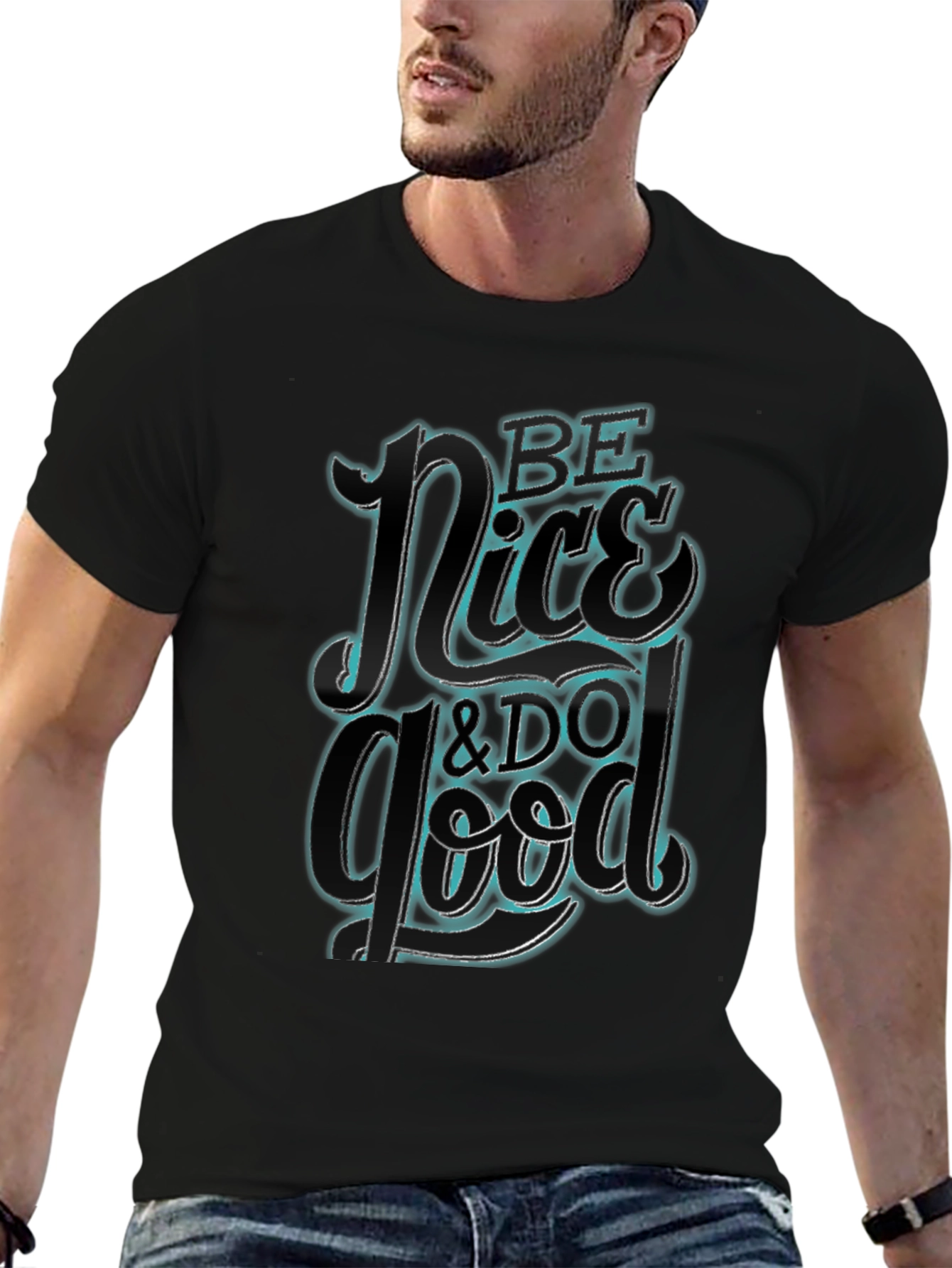Be Nice & Do Good Graphic Tee - Black Casual Shirt
