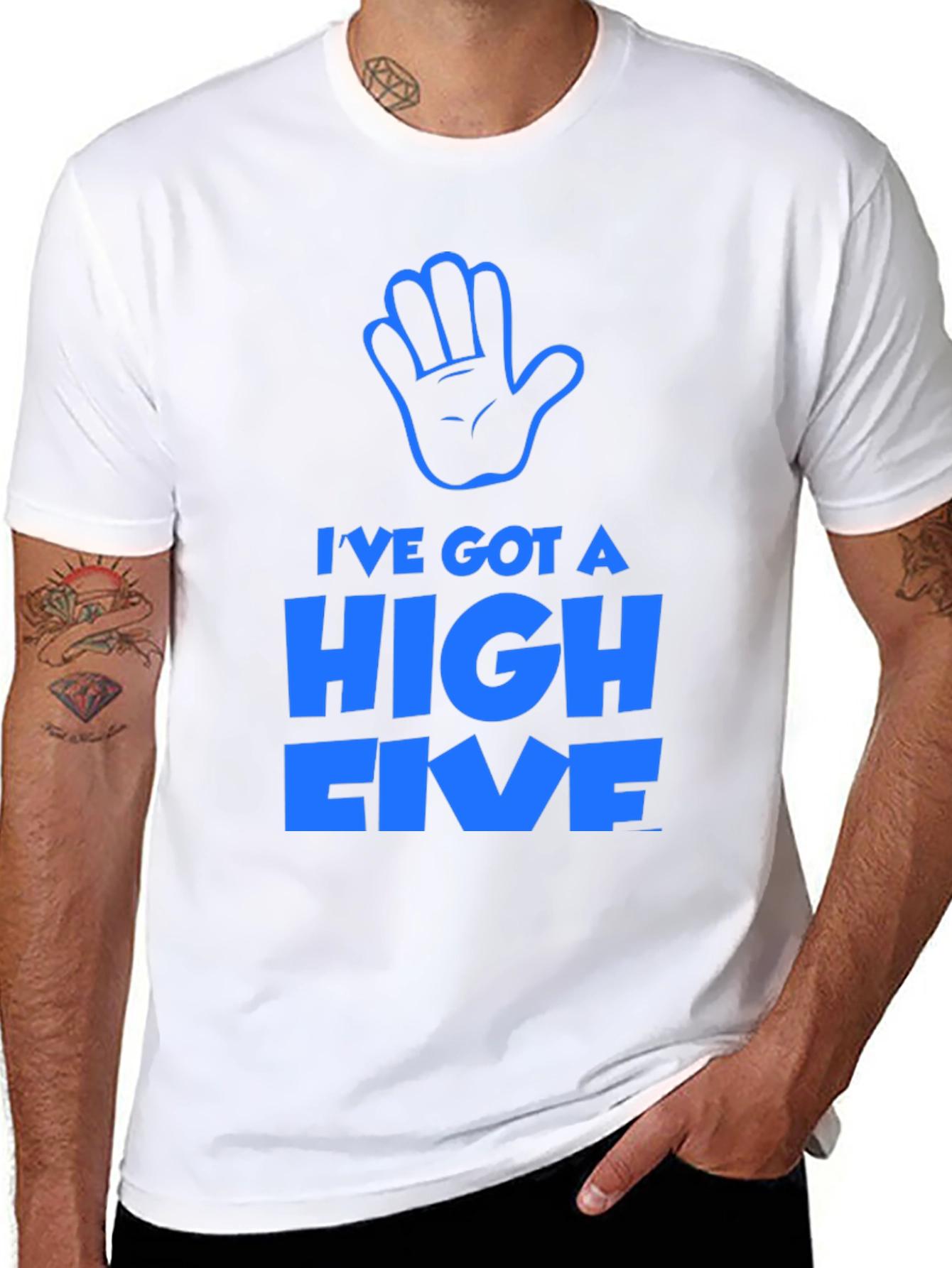 Ive Got a High Five T-Shirt - Black Cotton Tee