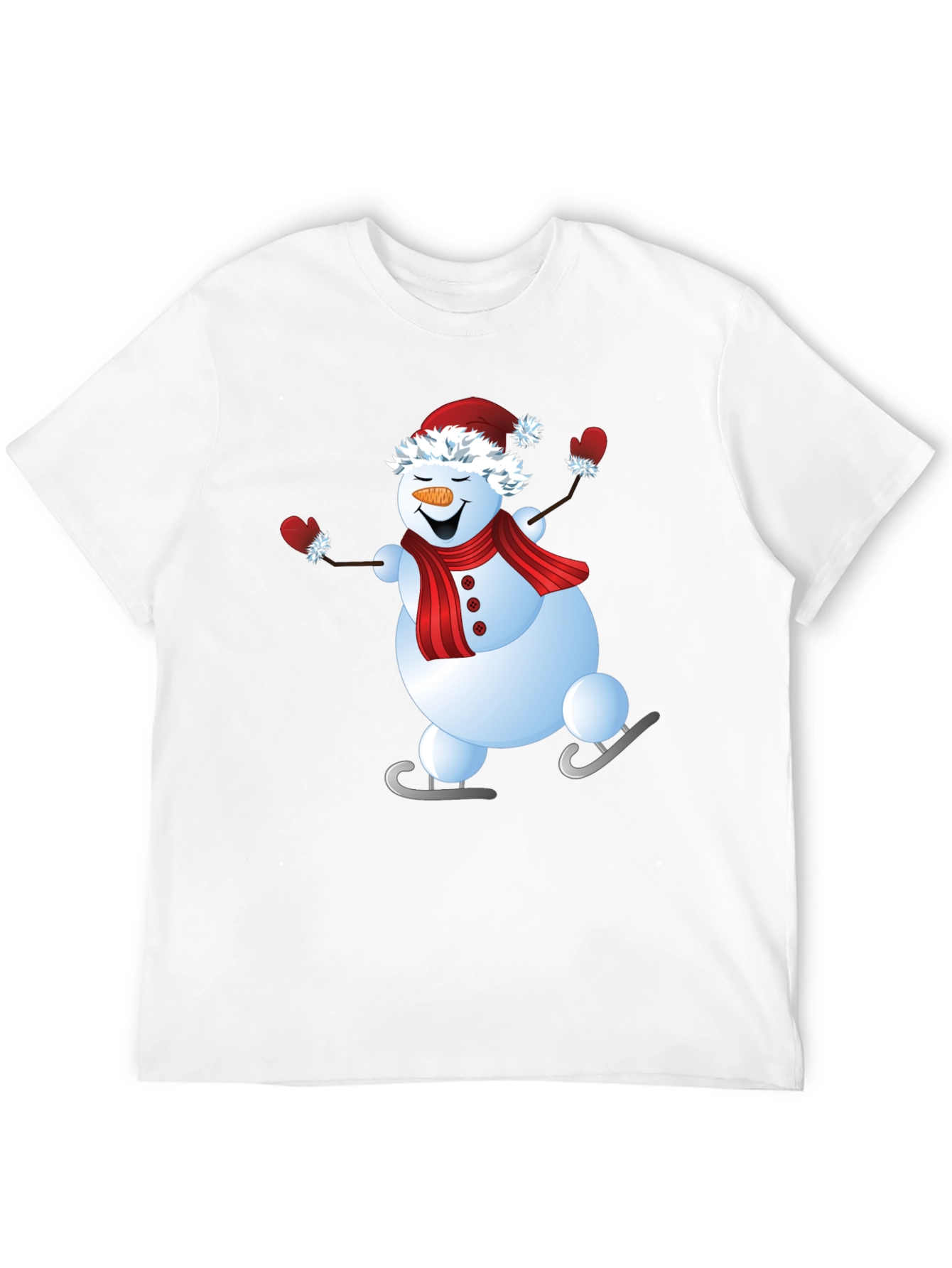 Snowman Ice Skating Holiday Graphic Tee
