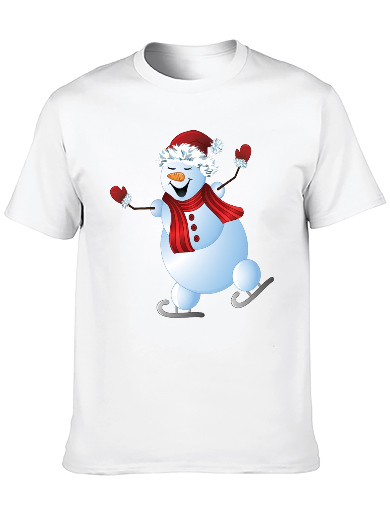 Snowman Ice Skating Holiday Graphic Tee