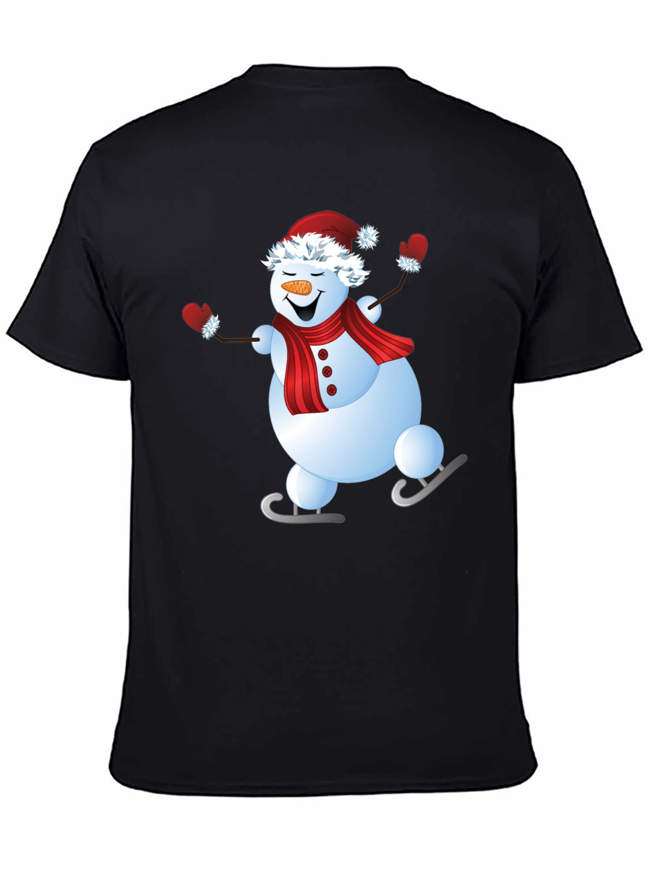Snowman Ice Skating Holiday Graphic Tee