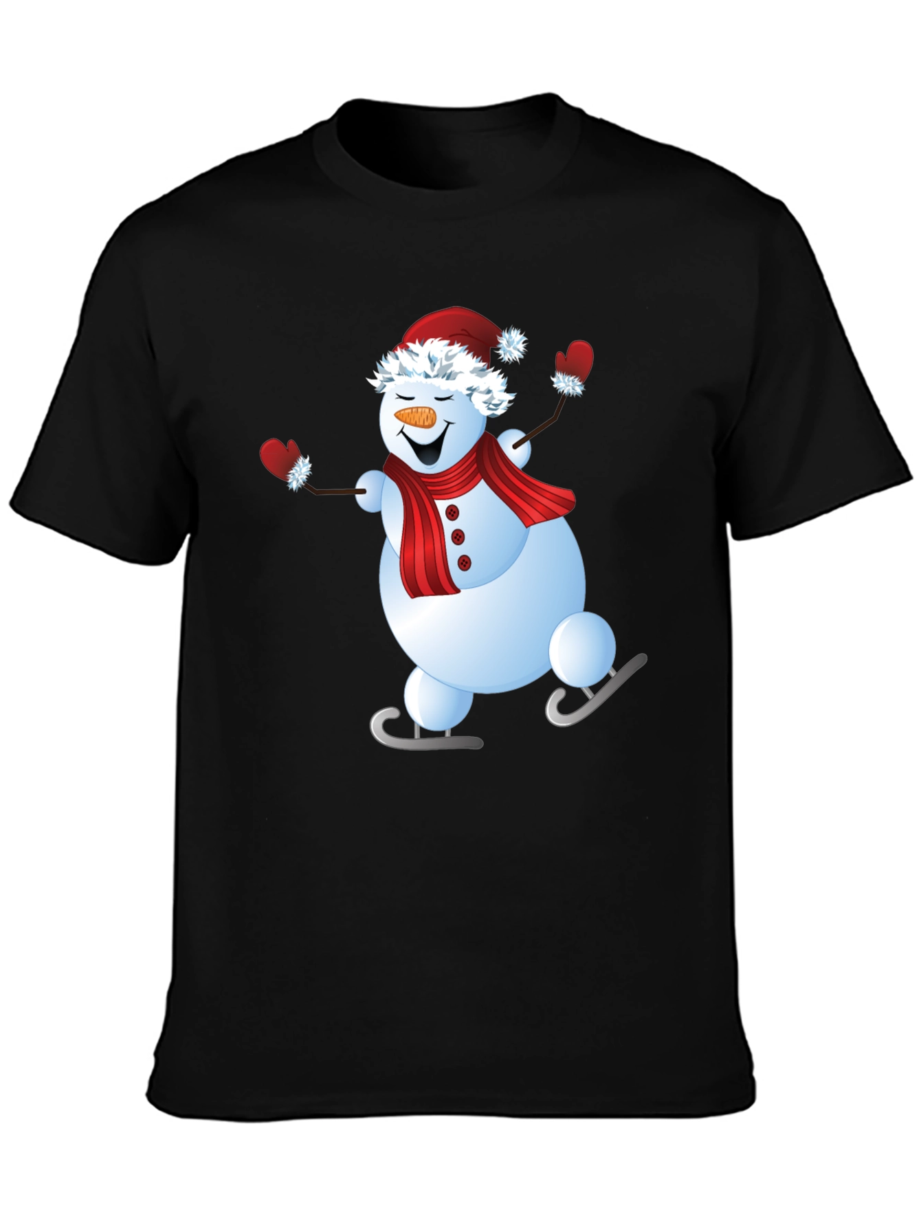 Snowman Ice Skating Holiday Graphic Tee
