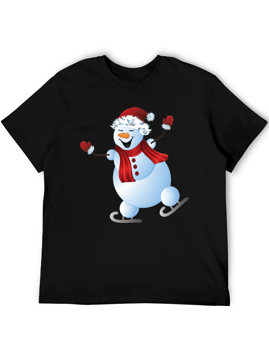 Snowman Ice Skating Holiday Graphic Tee
