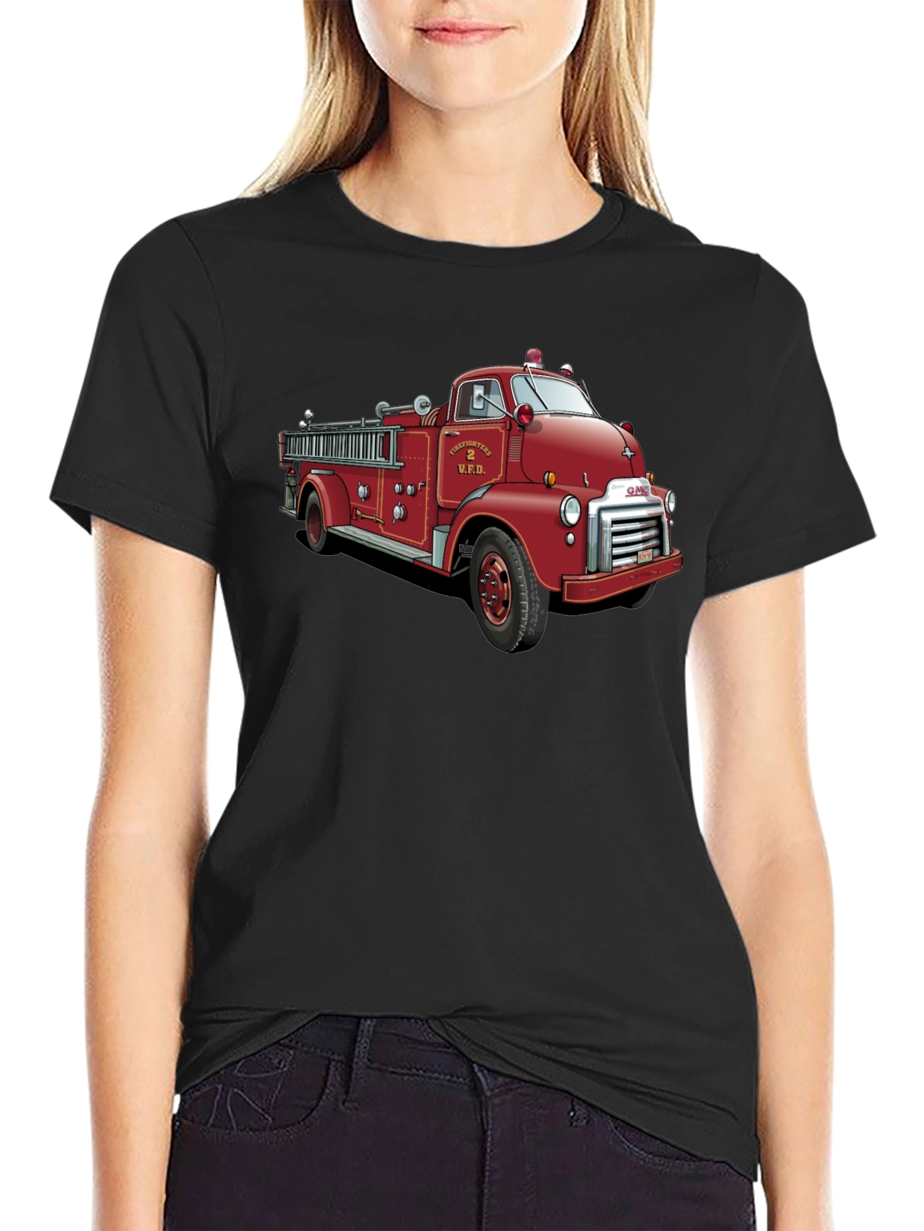 Vintage Firetruck Graphic T-Shirt