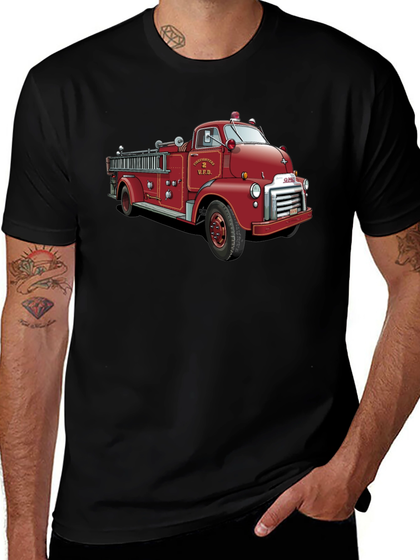 Vintage Firetruck Graphic T-Shirt