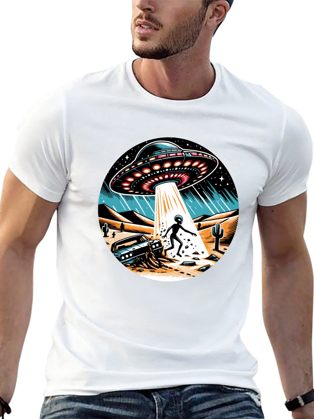 UFO Abduction Graphic T-Shirt