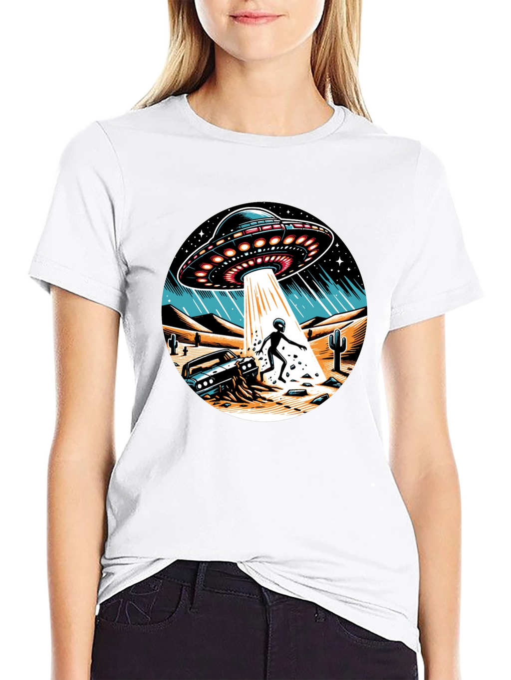 UFO Abduction Graphic T-Shirt