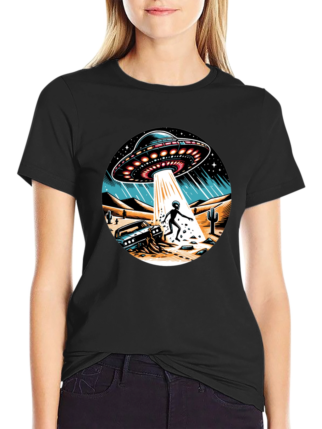 UFO Abduction Graphic T-Shirt