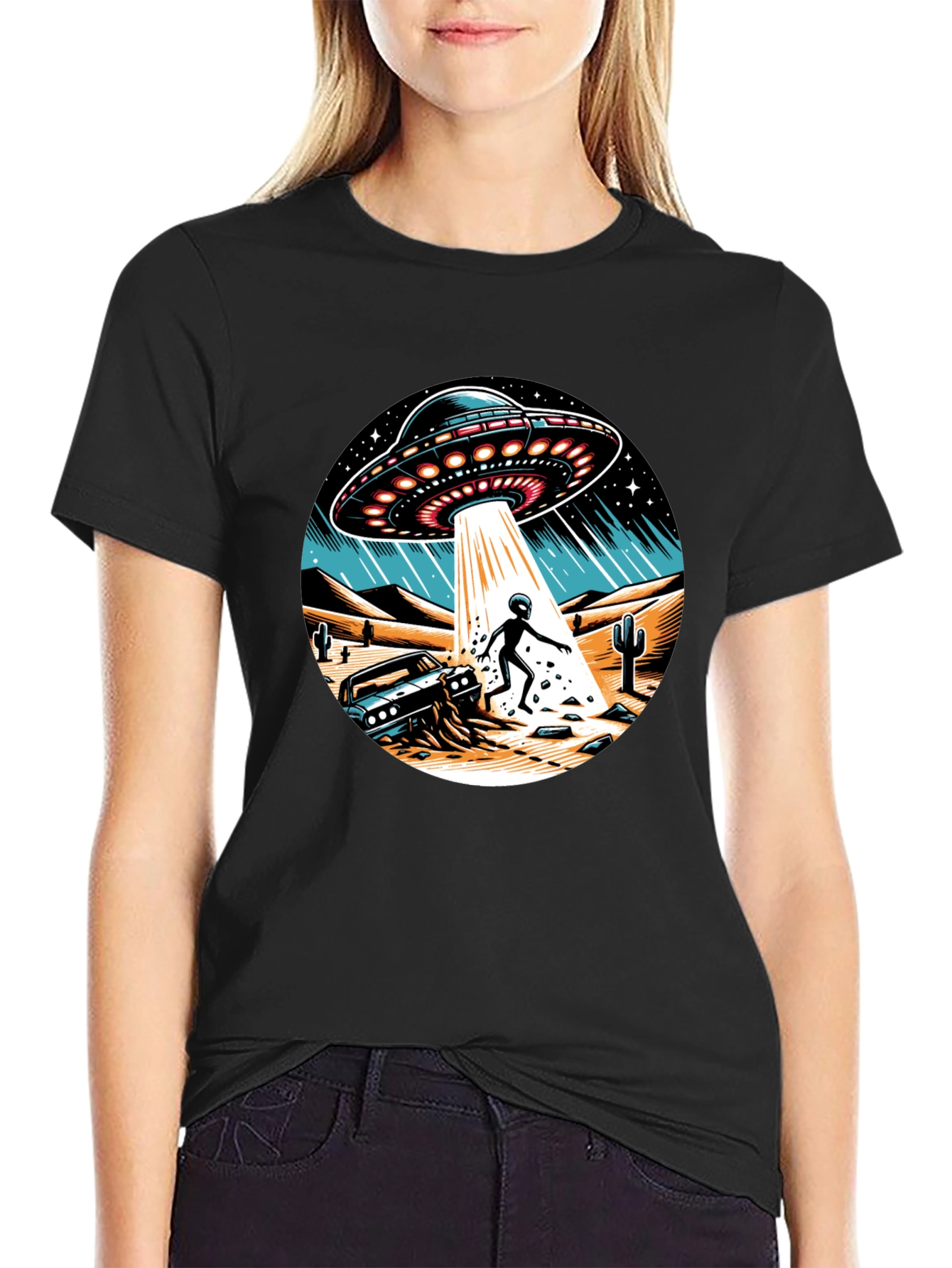 UFO Abduction Graphic T-Shirt
