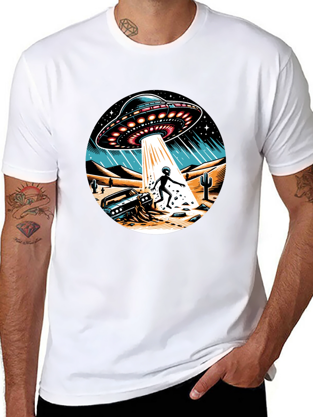UFO Abduction Graphic T-Shirt