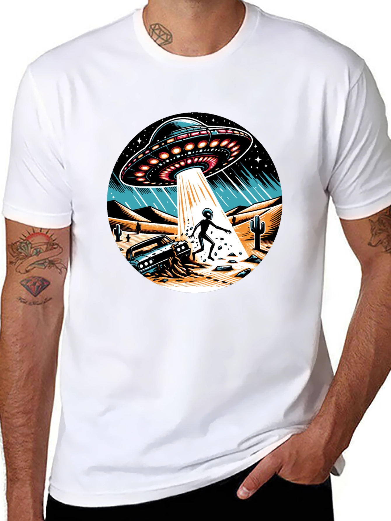 UFO Abduction Graphic T-Shirt