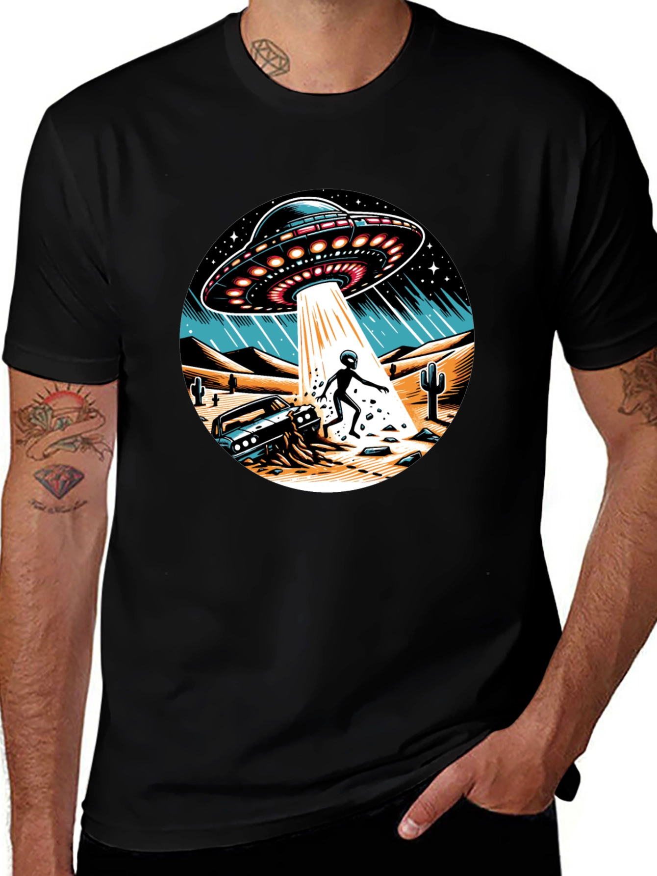 UFO Abduction Graphic T-Shirt