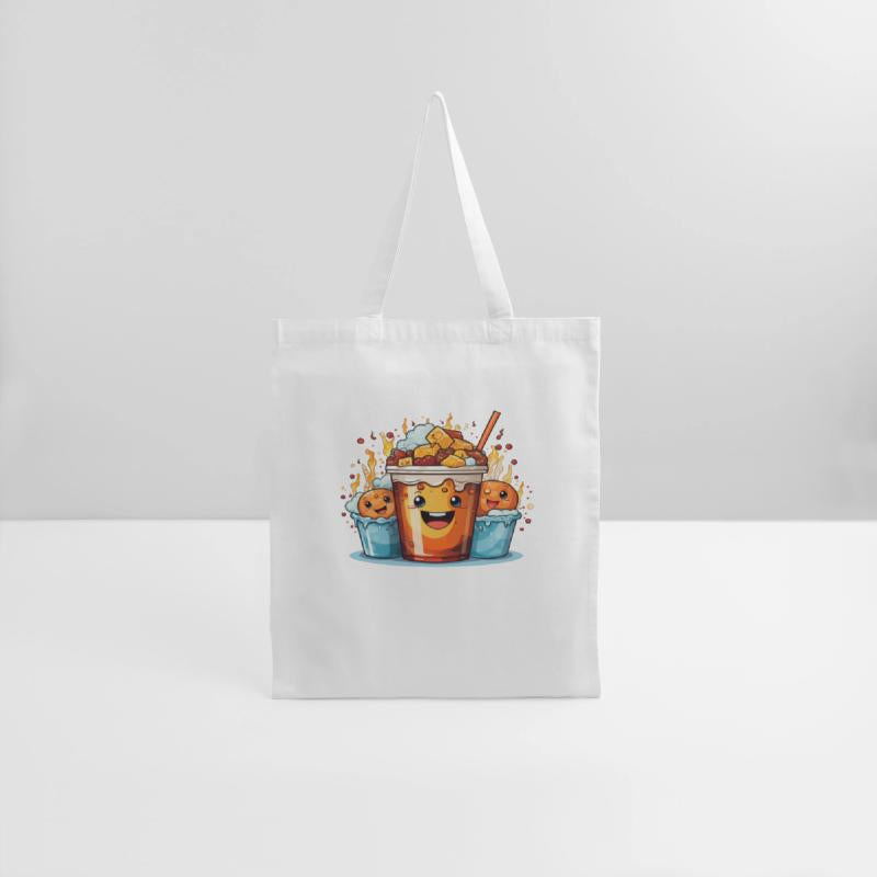 A cute kawaii style cinema soda cup with a smiling