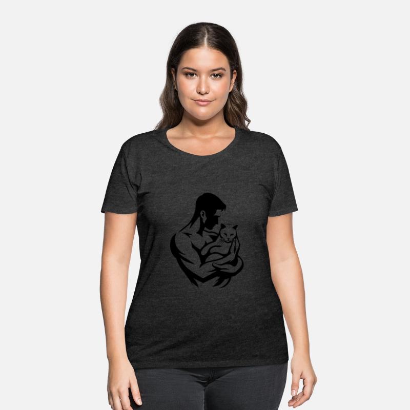 A Muscular Man, Cradling A Cat T-Shirt