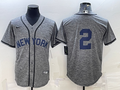 Men's New York Yankees Derek Jeter #2 Gray Replica Game Name Jerseys