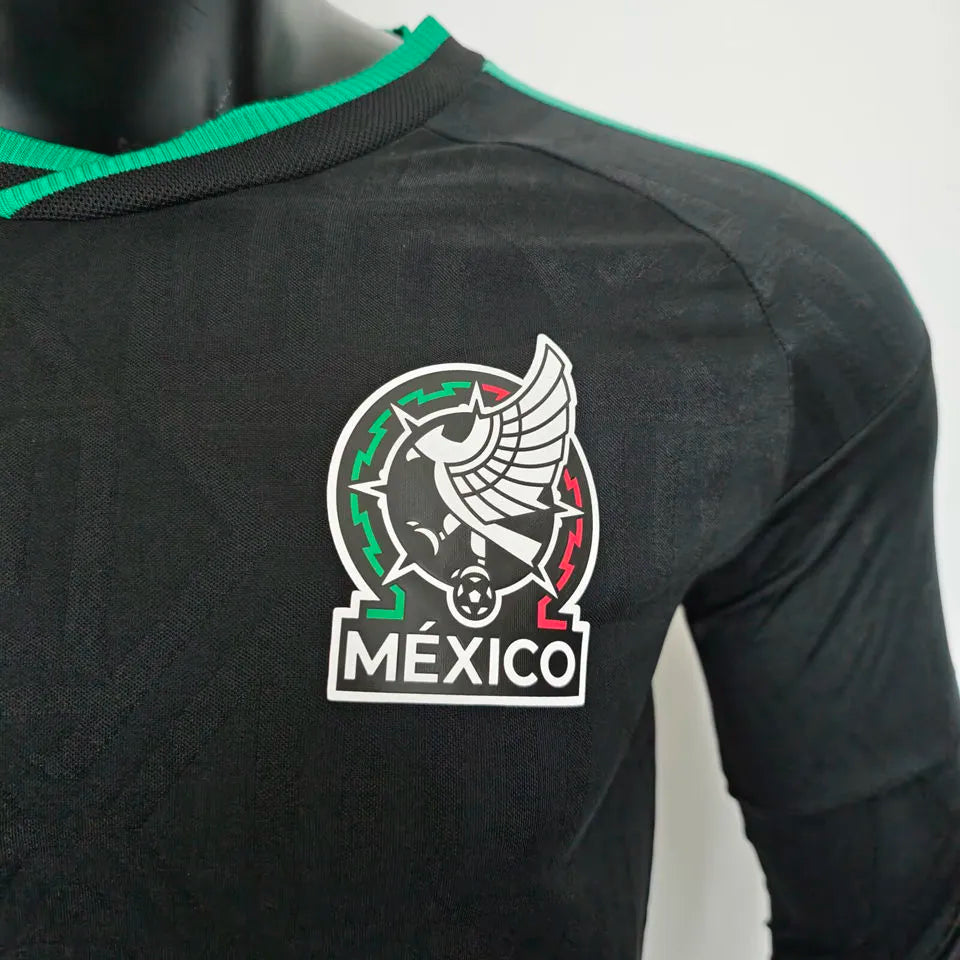 2026/27 Mexico Third Black Player Version Long Sleeve Soccer Jersey Detail 2