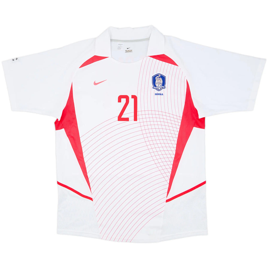 J S Park #21 Retro South Korea Away Jersey World Cup 2002 Back
