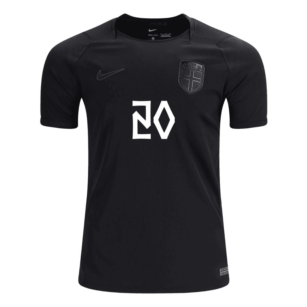 NUSA #20 Norway Away Soccer Jersey World Cup 2026 Black Image 3
