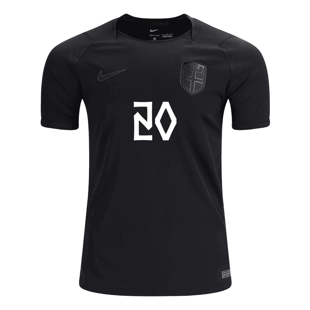 NUSA #20 Norway Away Soccer Jersey World Cup 2026 Black Image 3