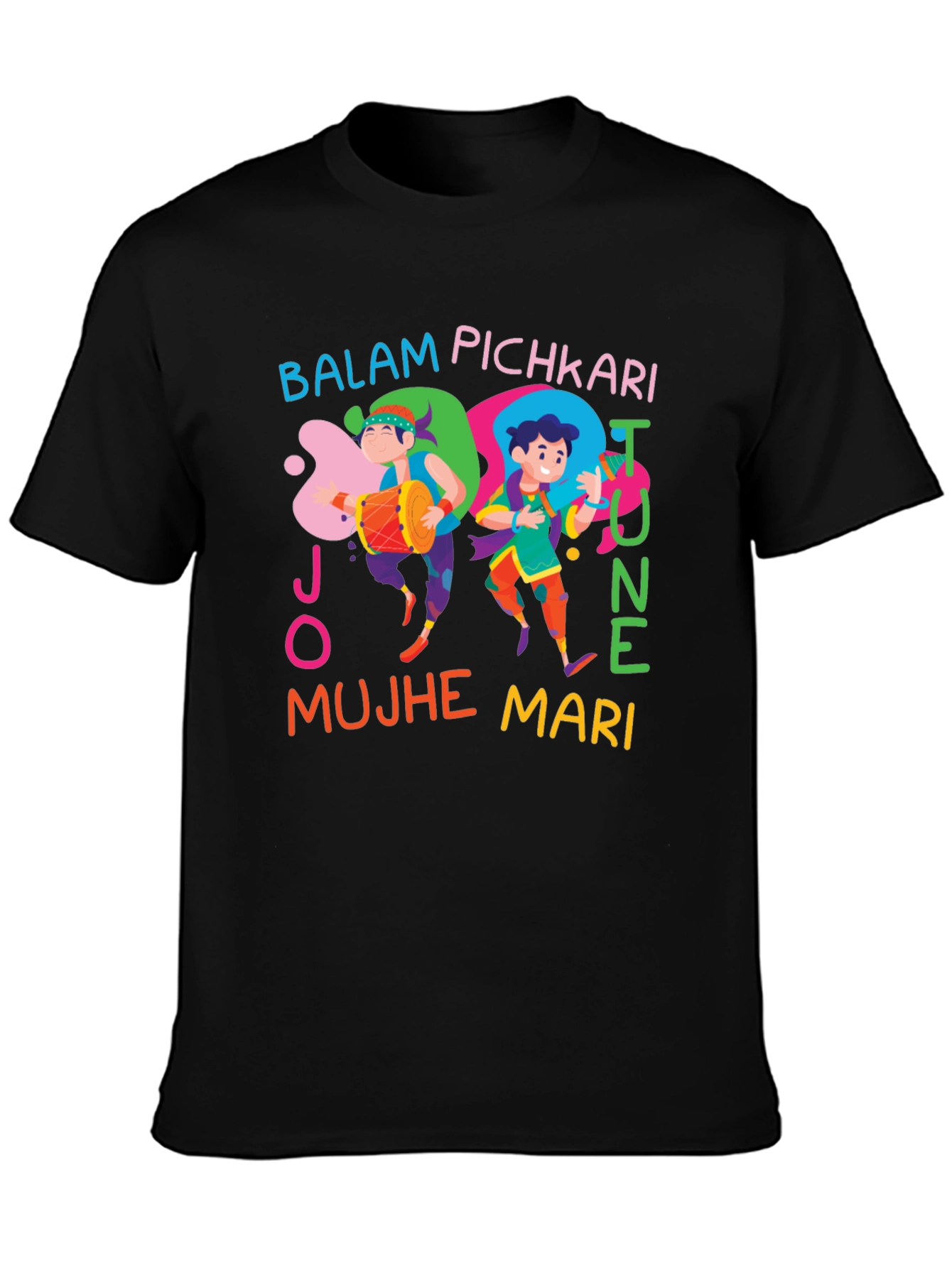 Colorful Holi T-Shirt - Balam Pichkari Design