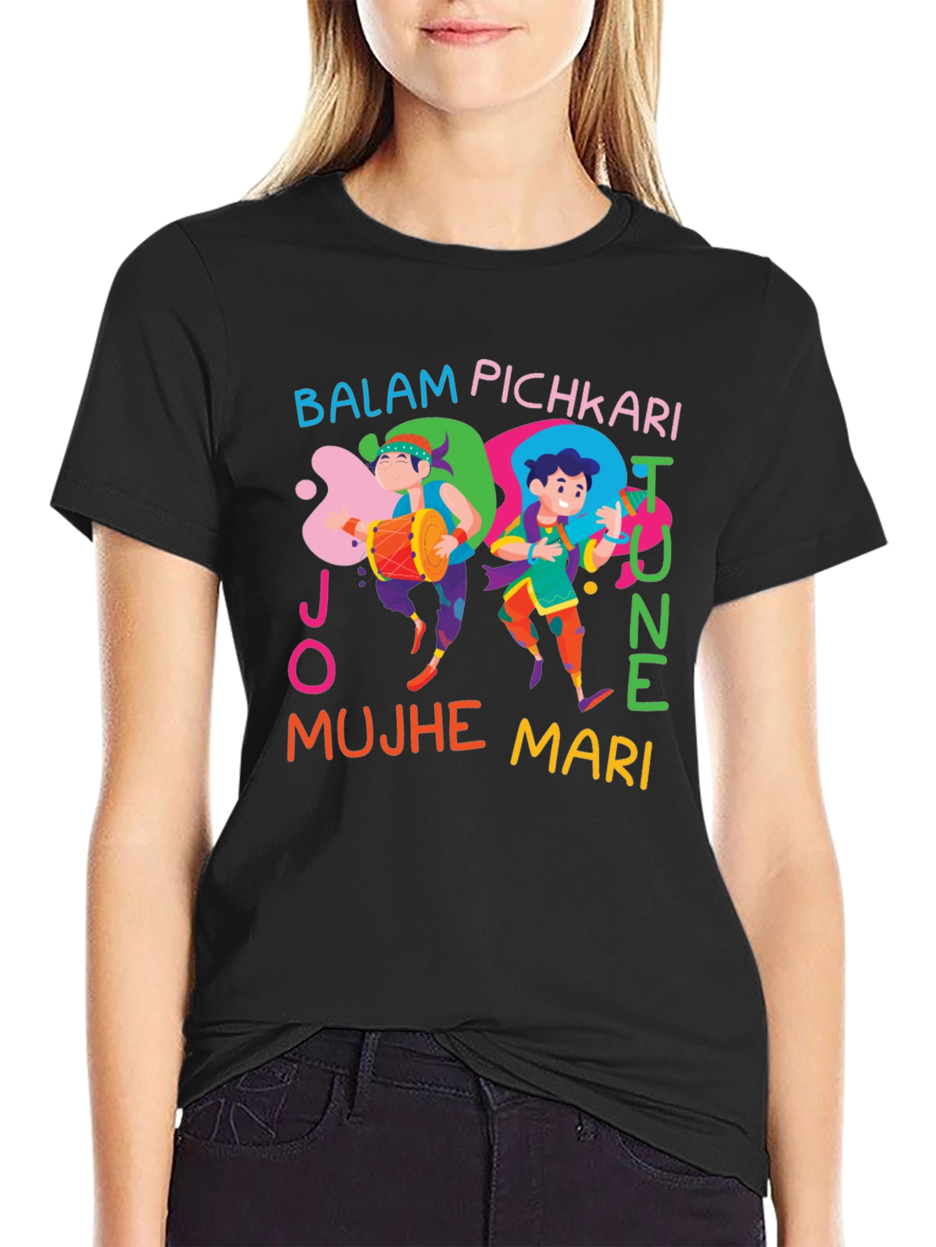 Colorful Holi T-Shirt - Balam Pichkari Design