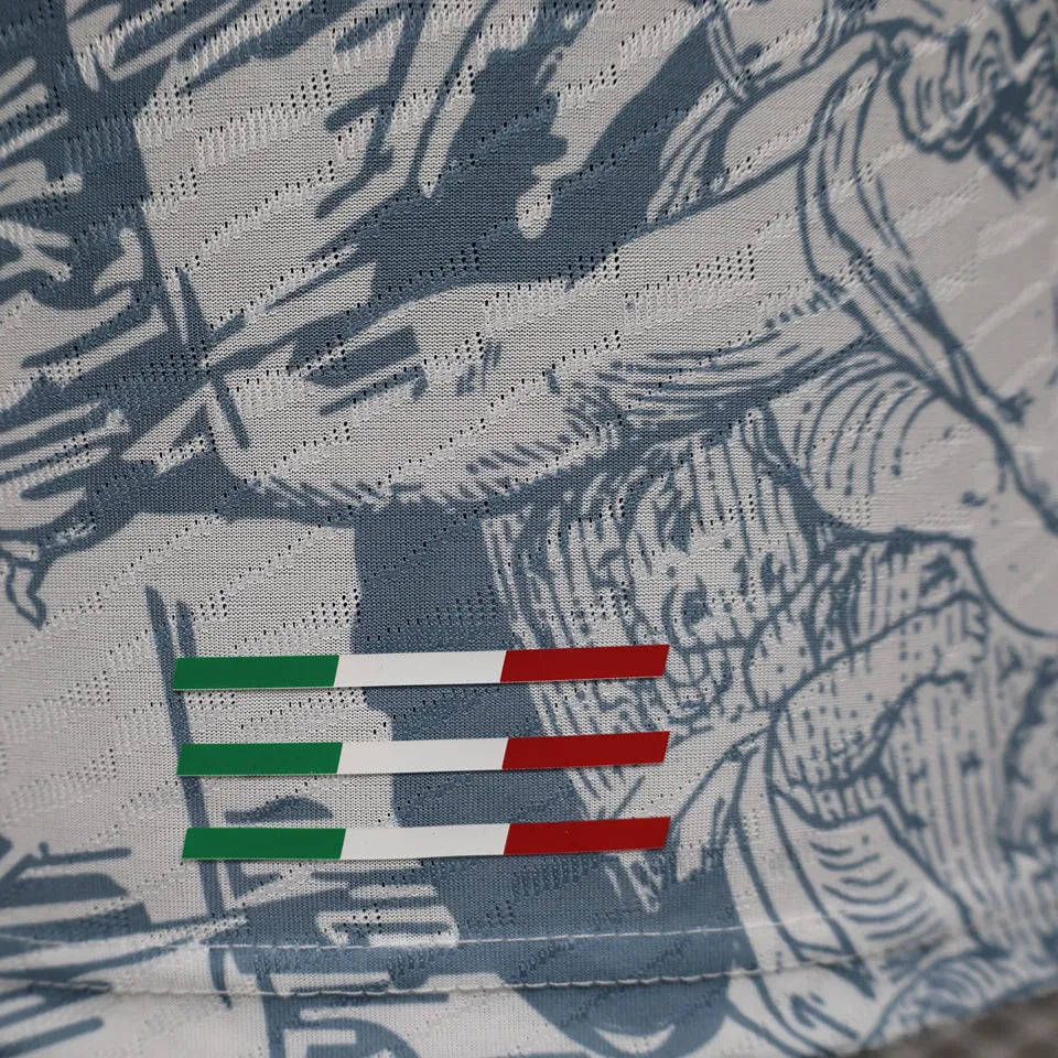 2025 Italy Grey Special Edition Player Version Soccer Jersey Detail 1