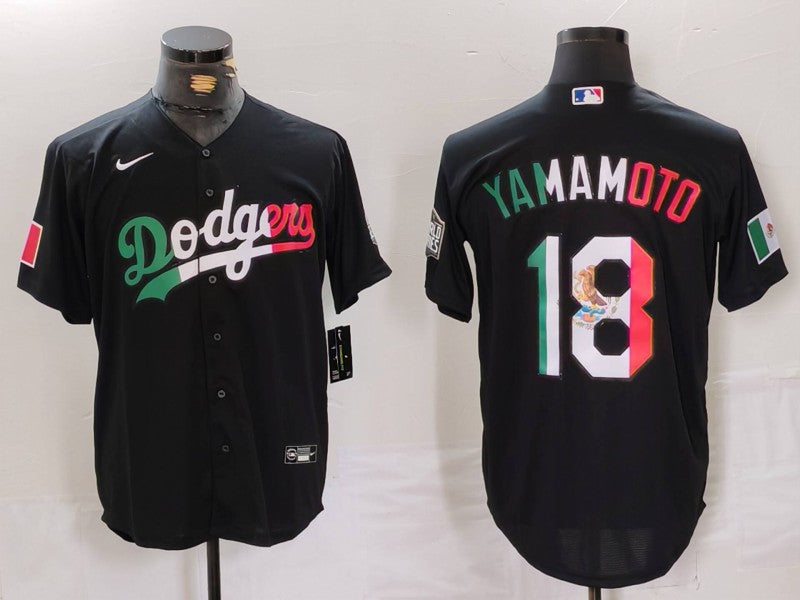 Men's Los Angeles Dodgers Yoshinobu Yamamoto #18 Black Player Jerseys