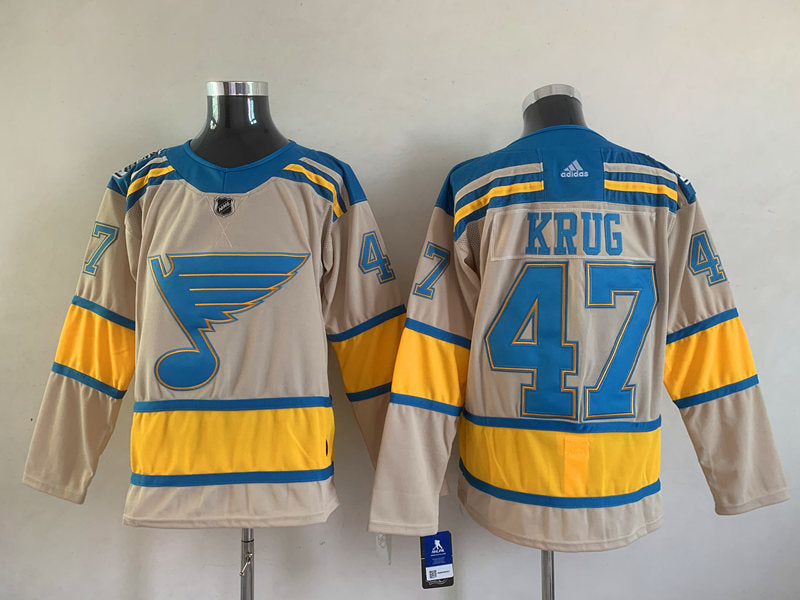 Men's St. Louis Blues Torey Krug #47 Cream Breakaway Player Jerseys