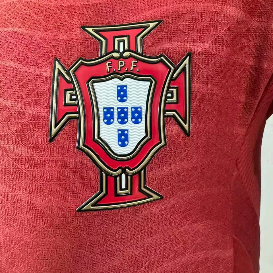 2026/27 Portugal Home Red Player Version Soccer Jersey Detail 3