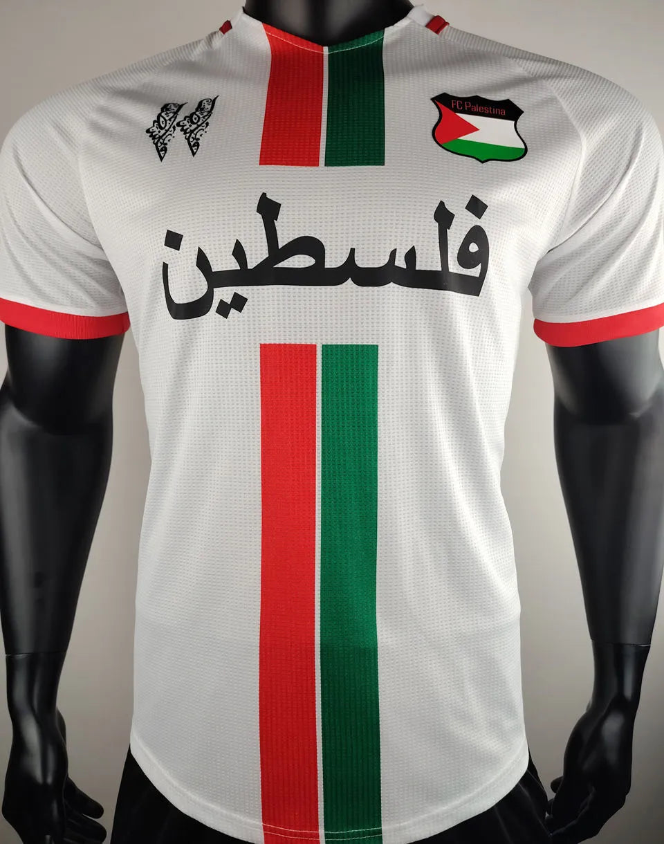 2024/25 Palestine White Fans Soccer Jersey Detail 2