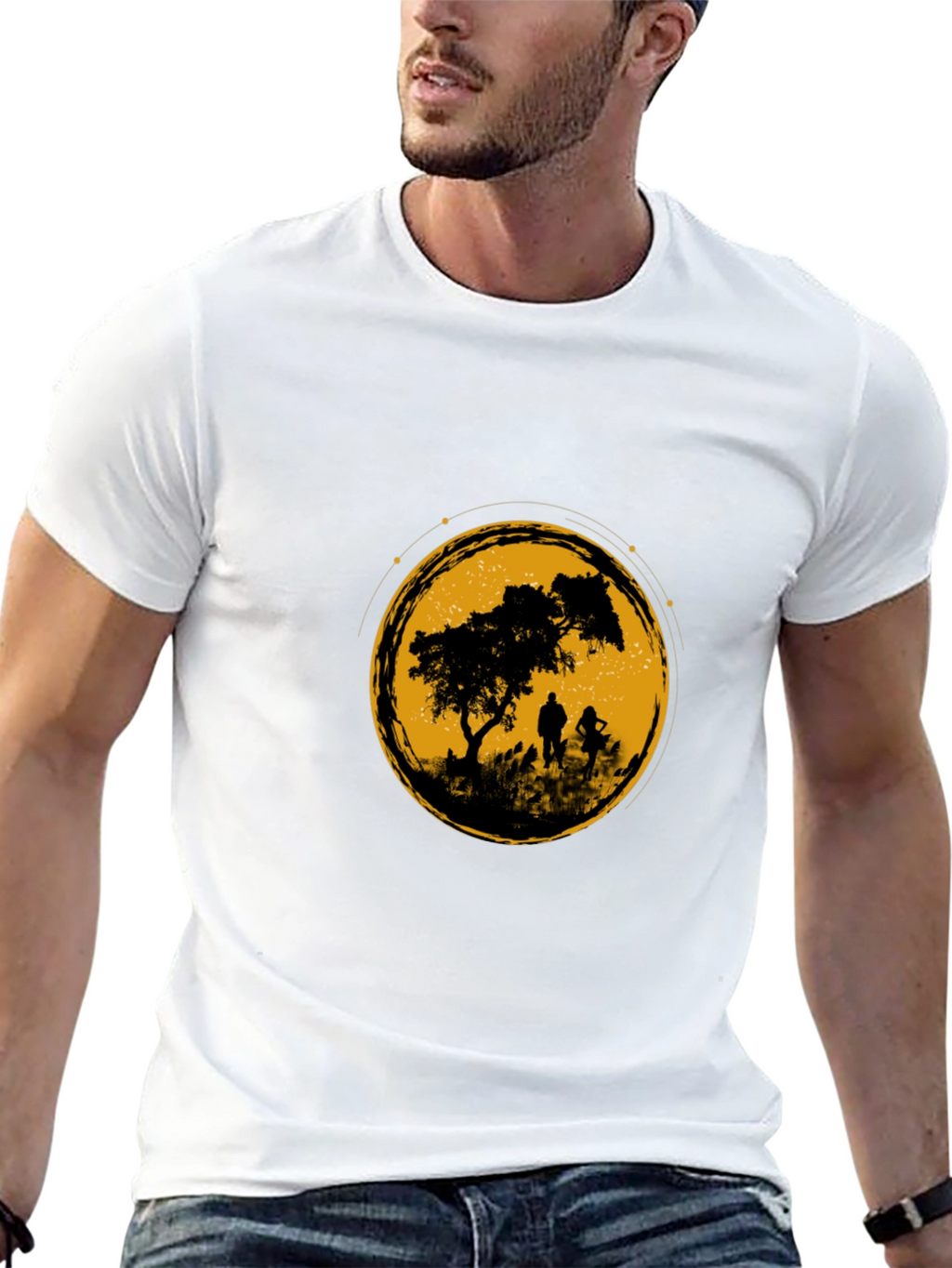 Silhouette Graphic Tee - Black Cotton Blend
