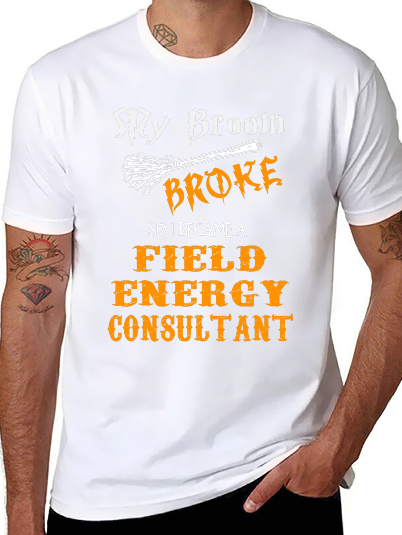 Broom Broke Field Energy Consultant Graphic Tee