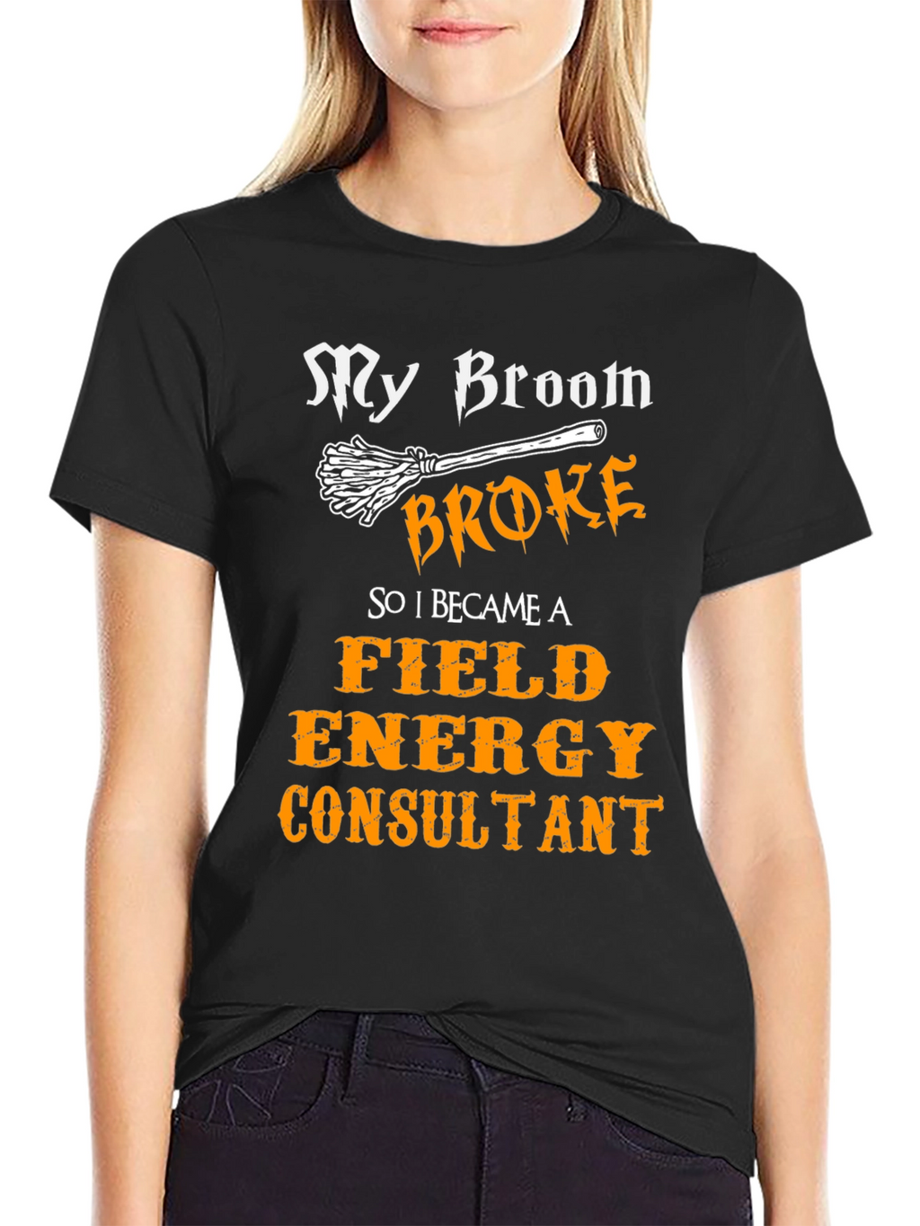 Broom Broke Field Energy Consultant Graphic Tee