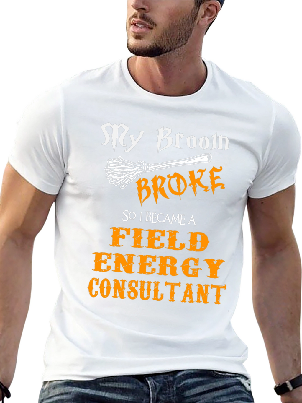 Broom Broke Field Energy Consultant Graphic Tee