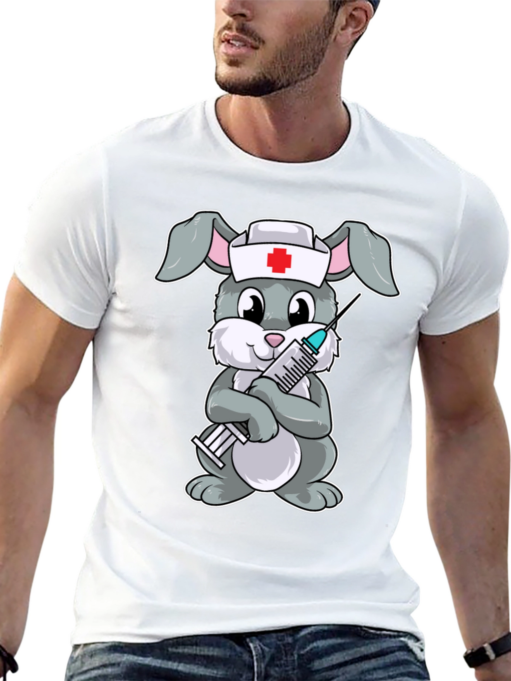Nurse Bunny Graphic T-Shirt