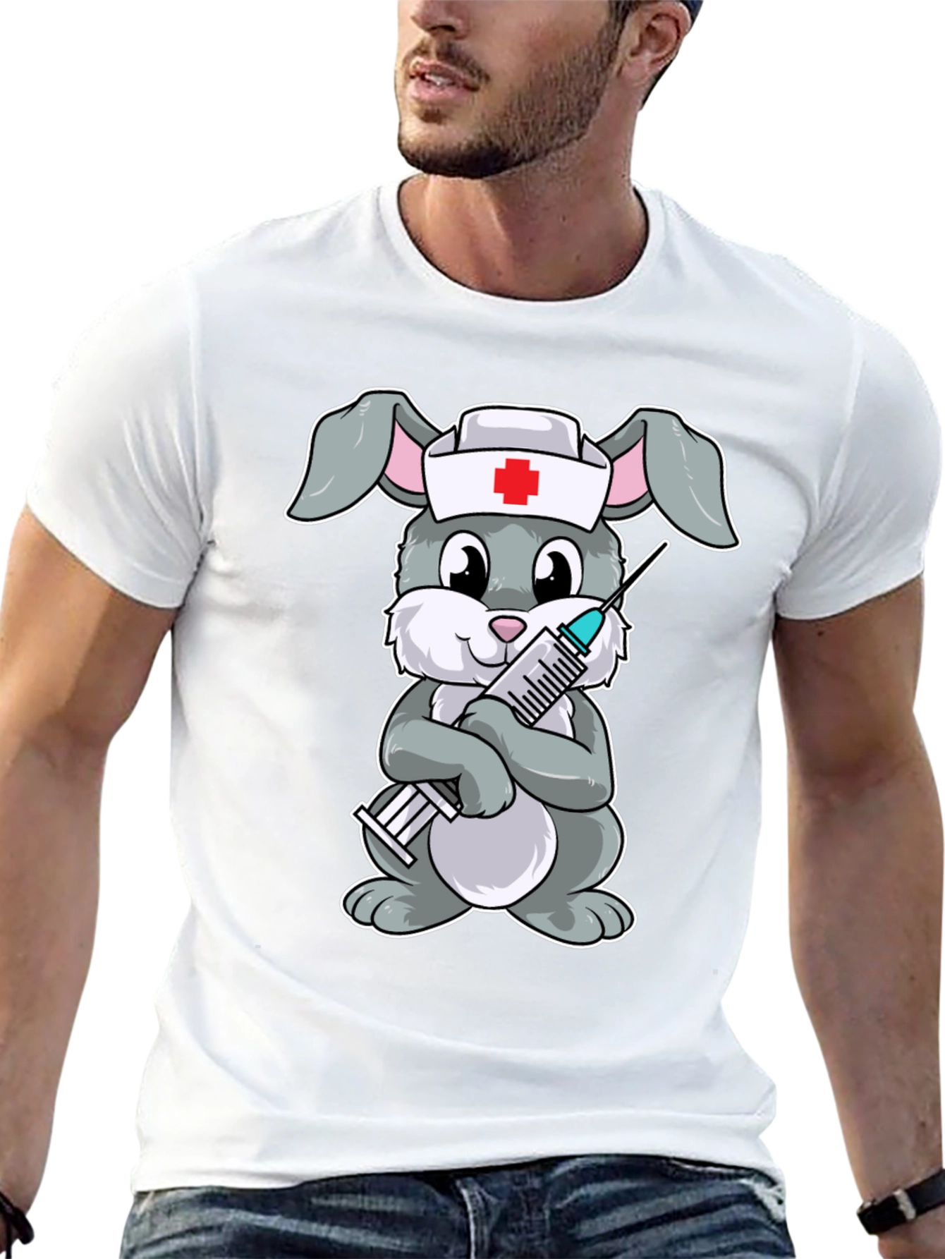 Nurse Bunny Graphic T-Shirt