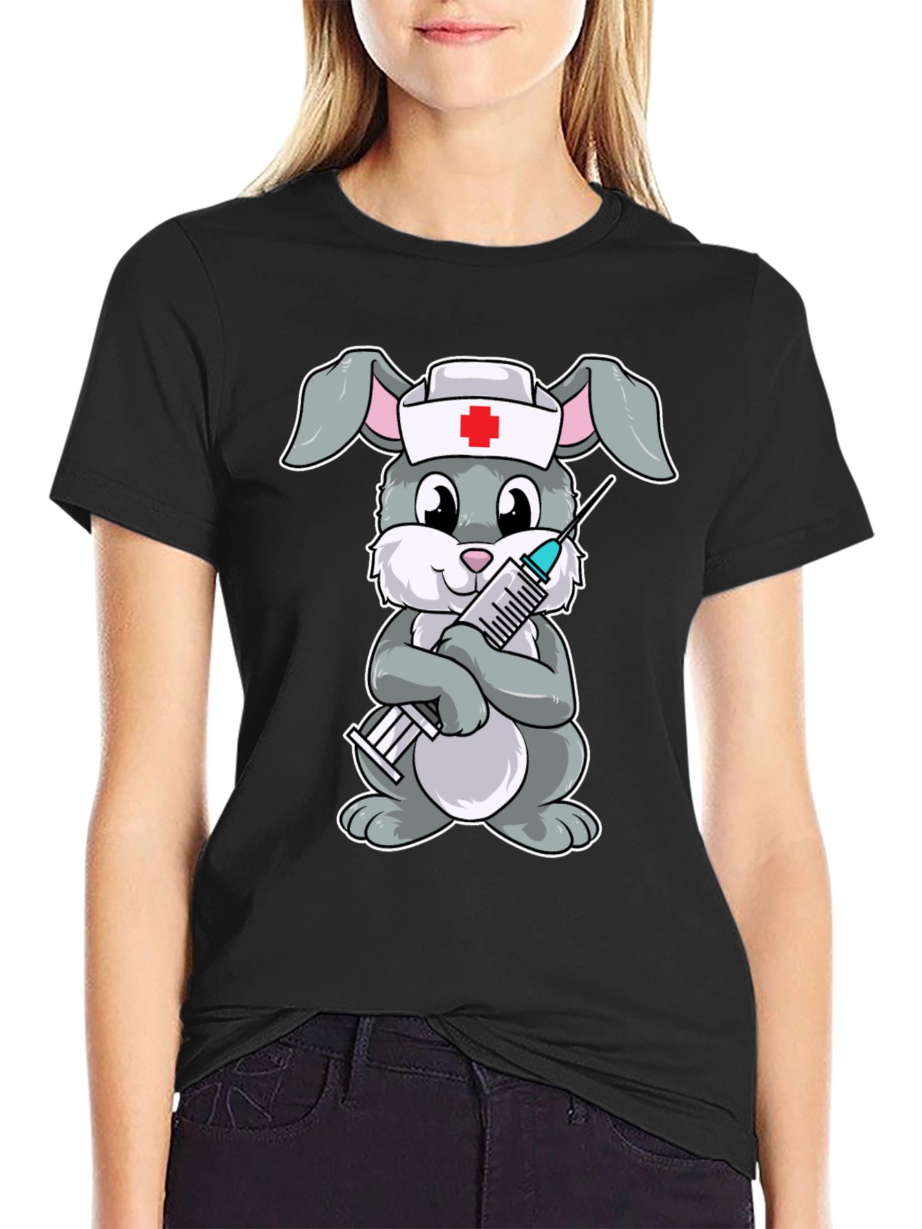 Nurse Bunny Graphic T-Shirt