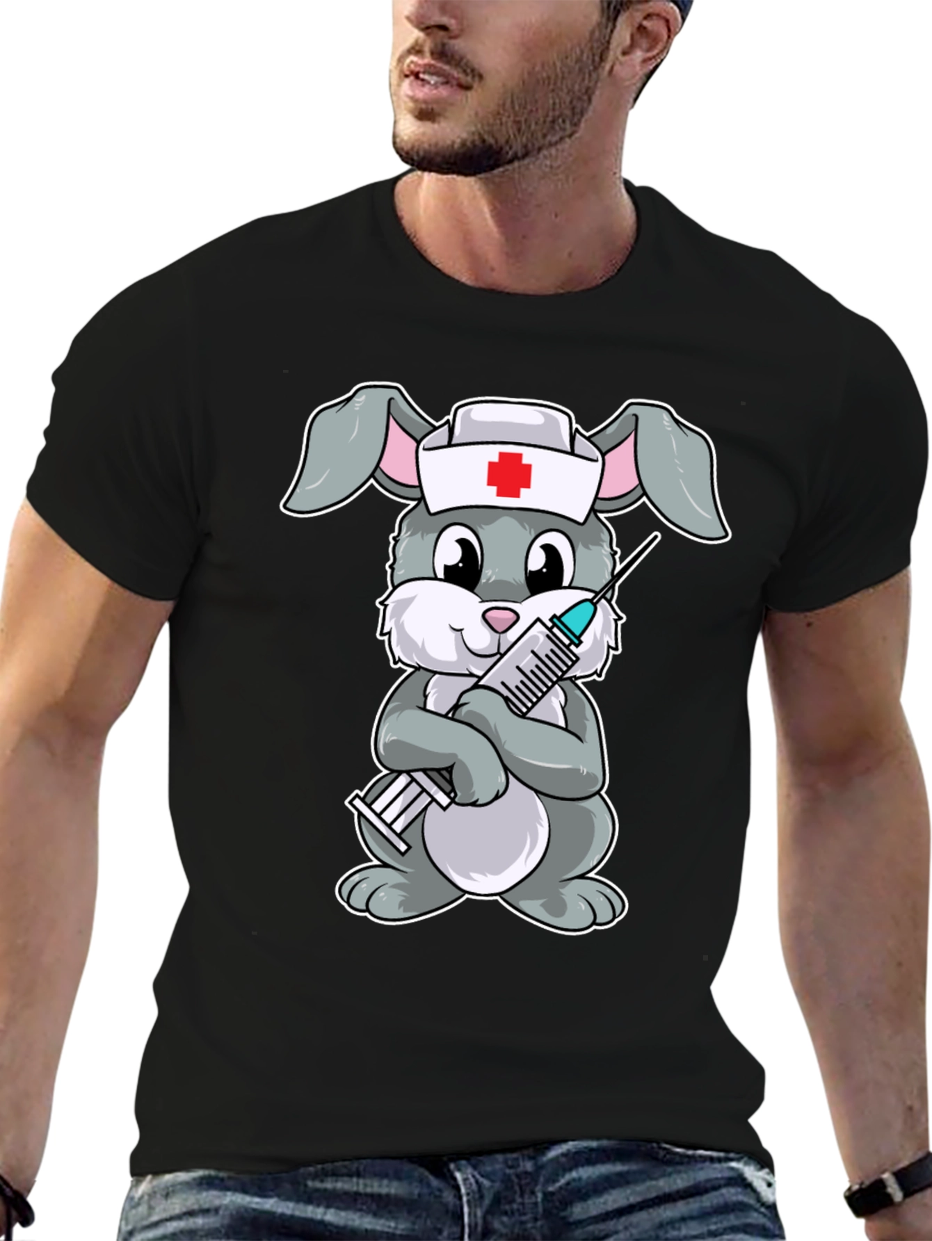 Nurse Bunny Graphic T-Shirt