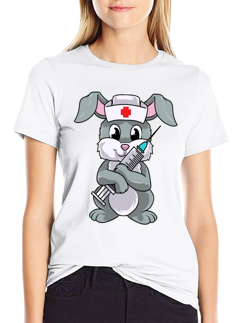 Nurse Bunny Graphic T-Shirt