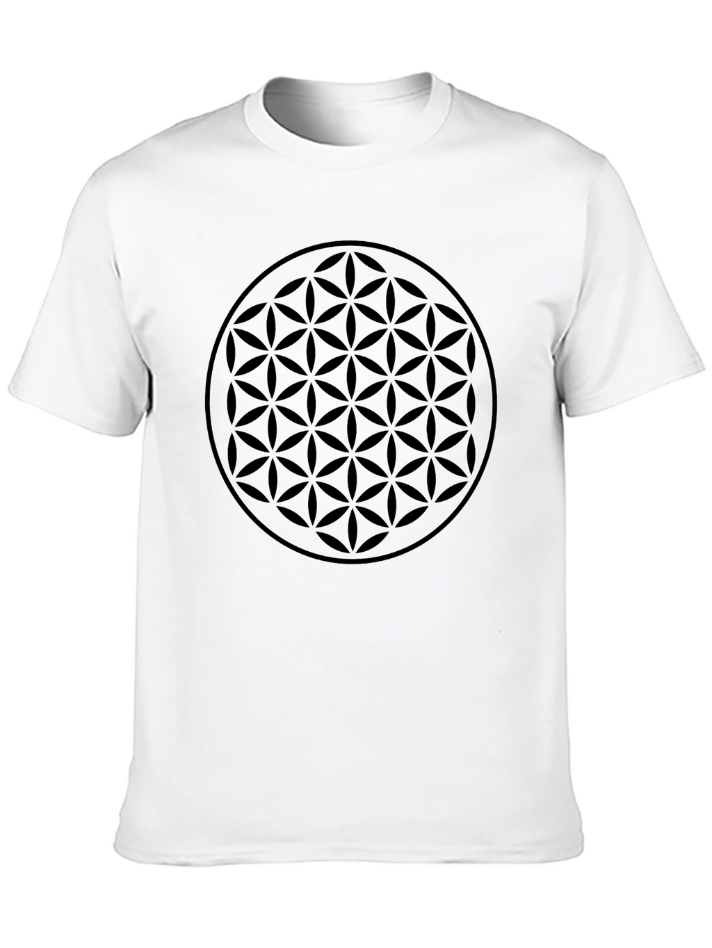 Mens Black Flower of Life Graphic T-Shirt