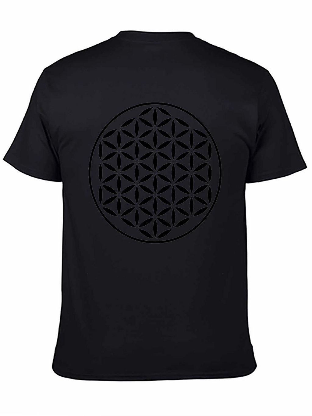 Mens Black Flower of Life Graphic T-Shirt
