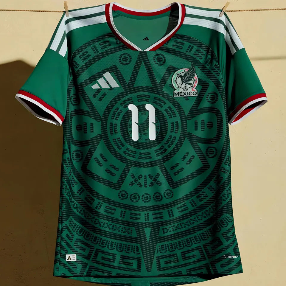 2026/27 Mexico 1:1 Quality Home Green Fans Soccer Jersey (Have Right Patch 有右臂章 白底黑字） Detail 3