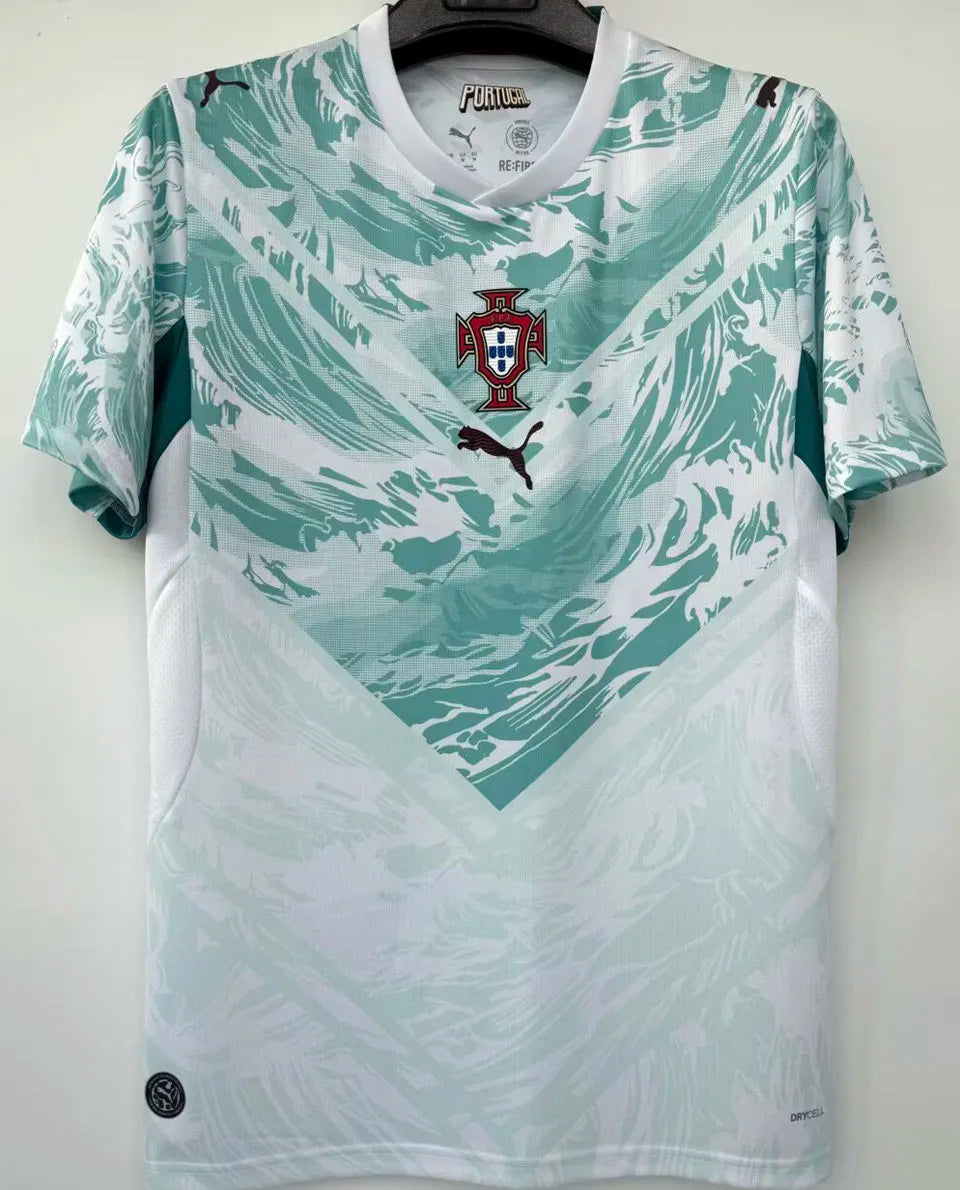 2026/27 Portugal 1:1 Quality Away Fans Soccer Jersey (Have Right Patch 有右臂章 黑底白字） Back