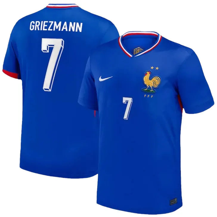 GRIEZMANN #7 France 1:1 Quality Home Blue Fans Jersey 2024/25 ★★ Front