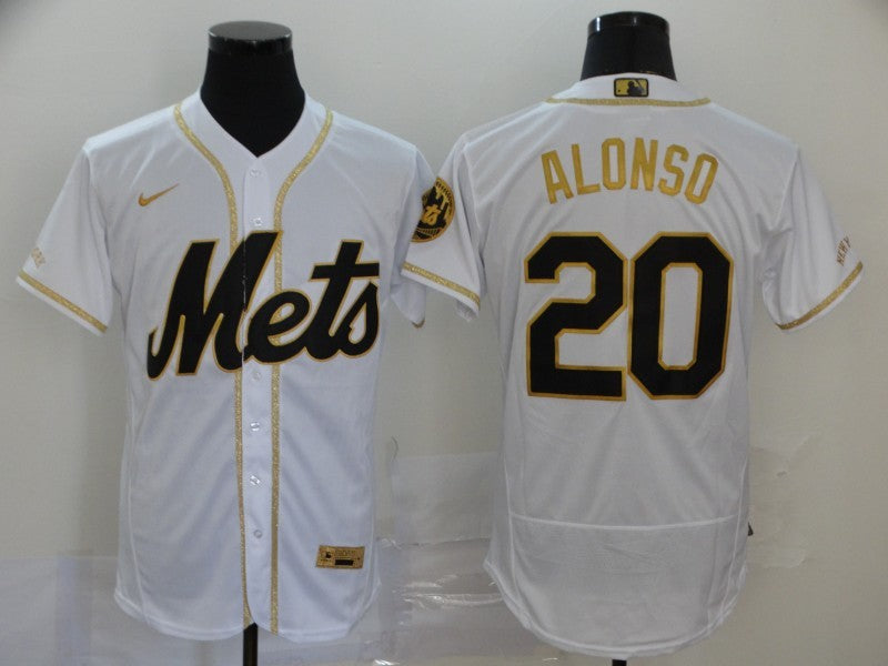 Men's New York Mets Pete Alonso #20 White Authentic Game Jerseys